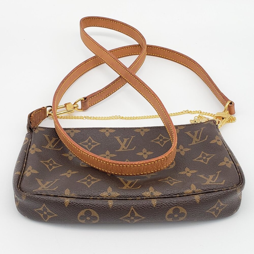 Louis Vuitton Pochette Accessoires Monogram Crossbody | LV Chain Shoulder Bag - Picture 6 of 16